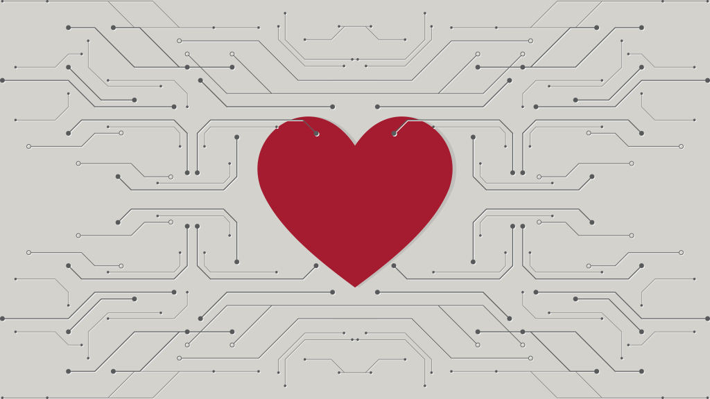 heart in a tech chip