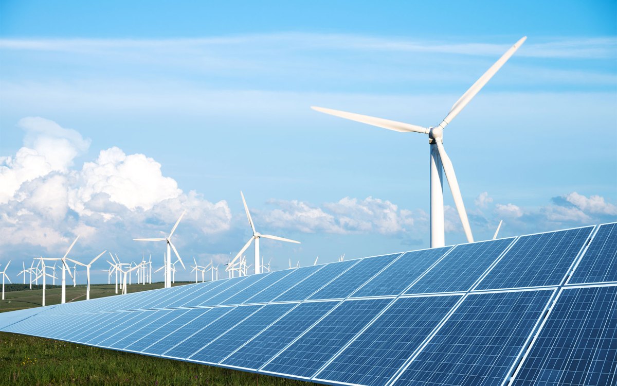 Solar panel with wind power station.