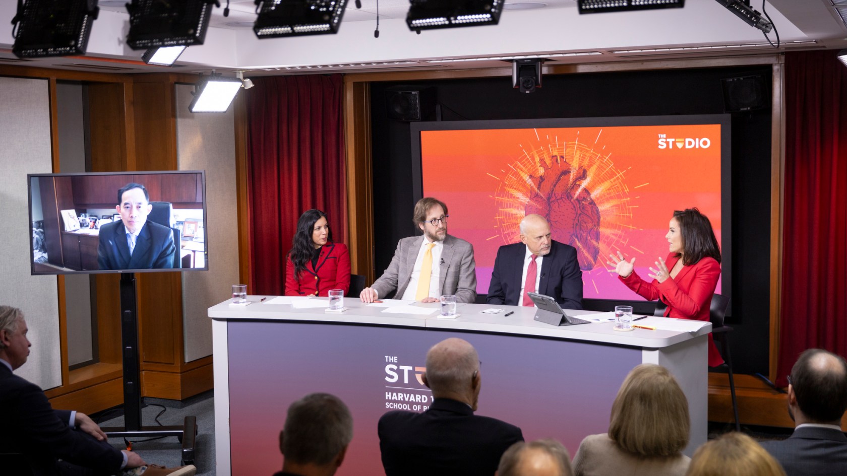 Joe Woo (from left), Ami Bhatt, Tommaso Danesi, Jorge Plutzky, and Melody Mendez in conversation. 