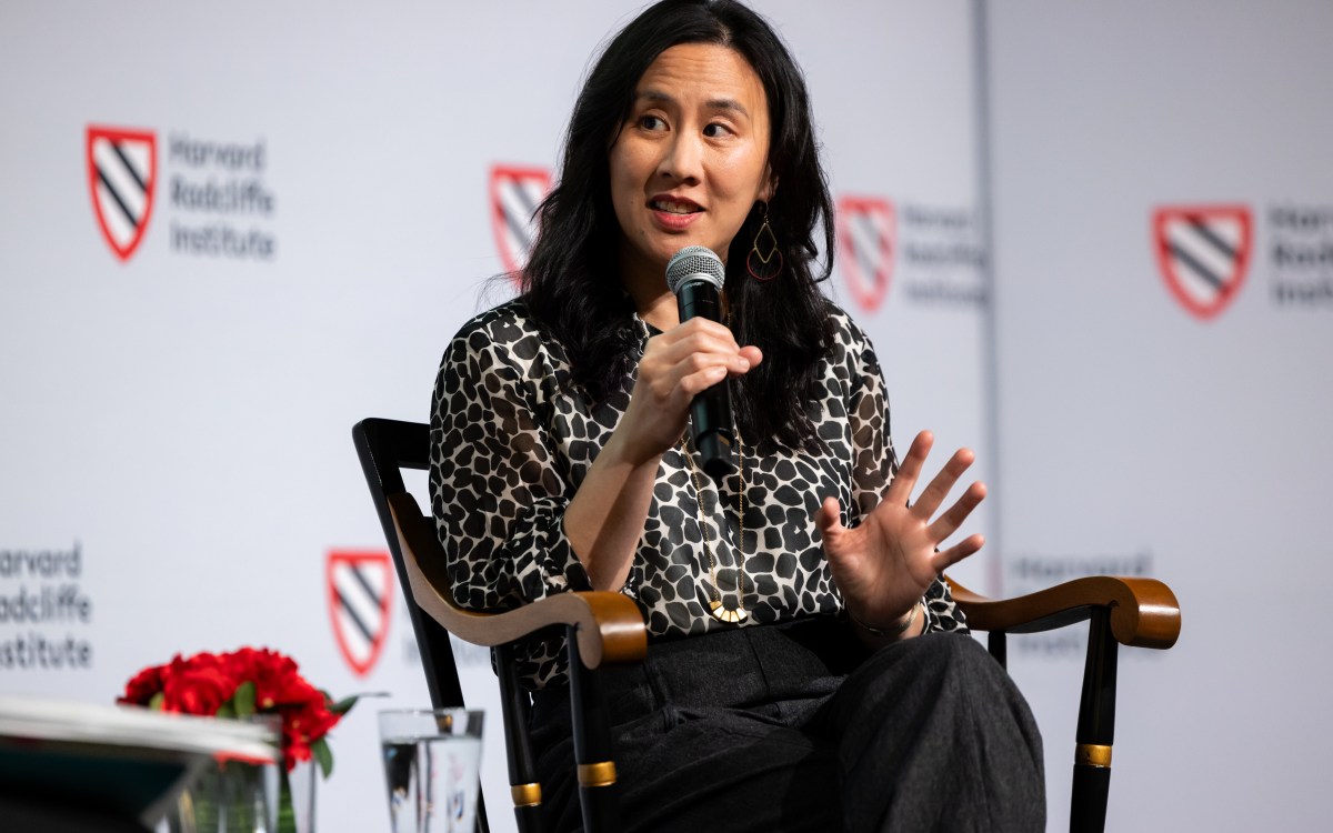 Celeste Ng speaking at Radcliffe