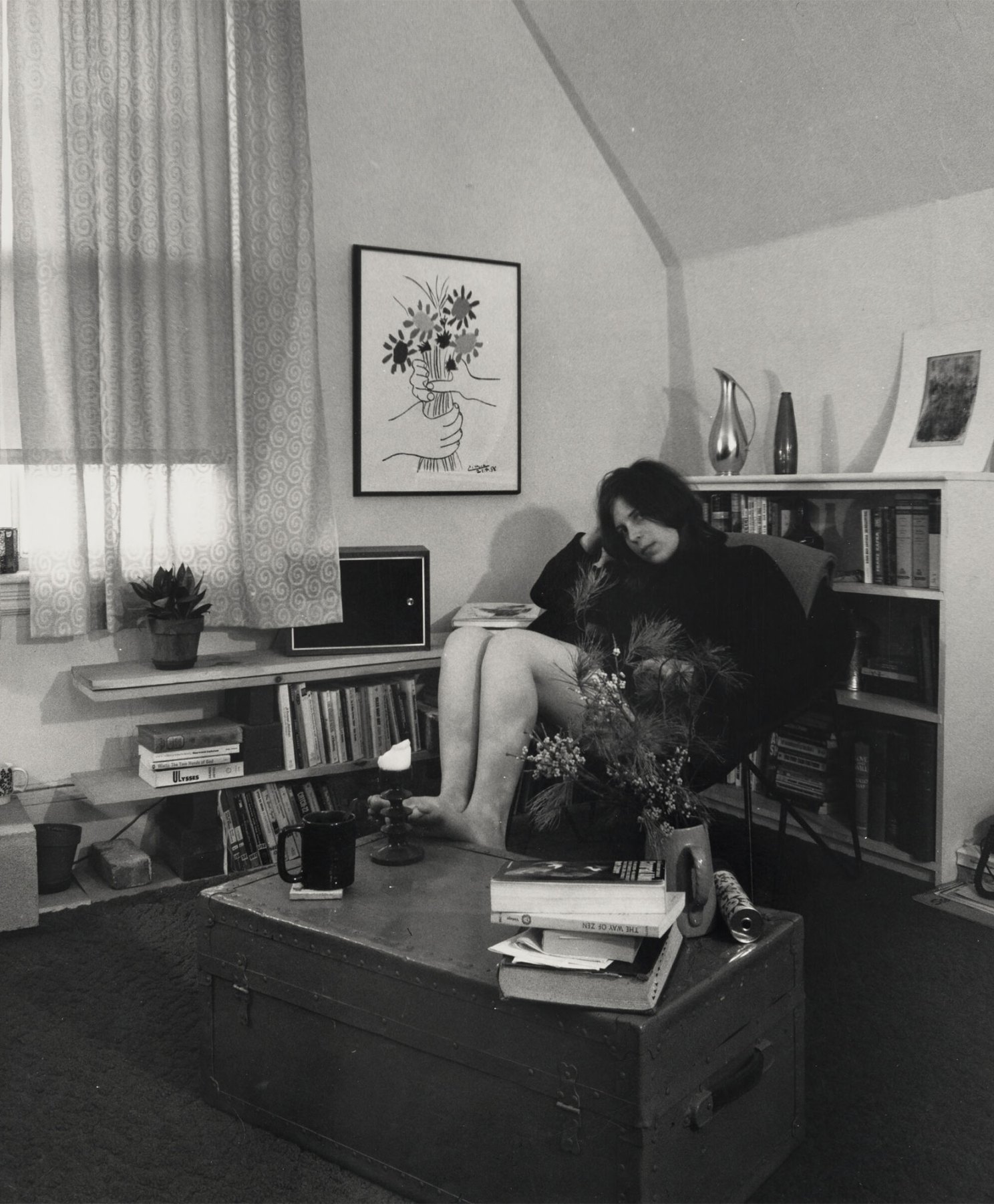 “Carol, 44 Irving Street, Cambridge, MA,” 1971, gelatin silver print.