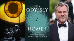 Collage of Odyssey adaptations from the A.R.T, Mendlesohn's new book, and Christoper Nolan.