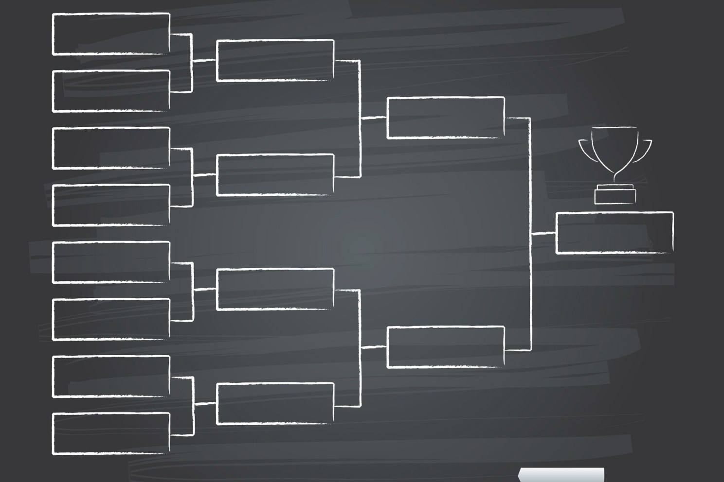 Chalk drawing of quarter final chart.