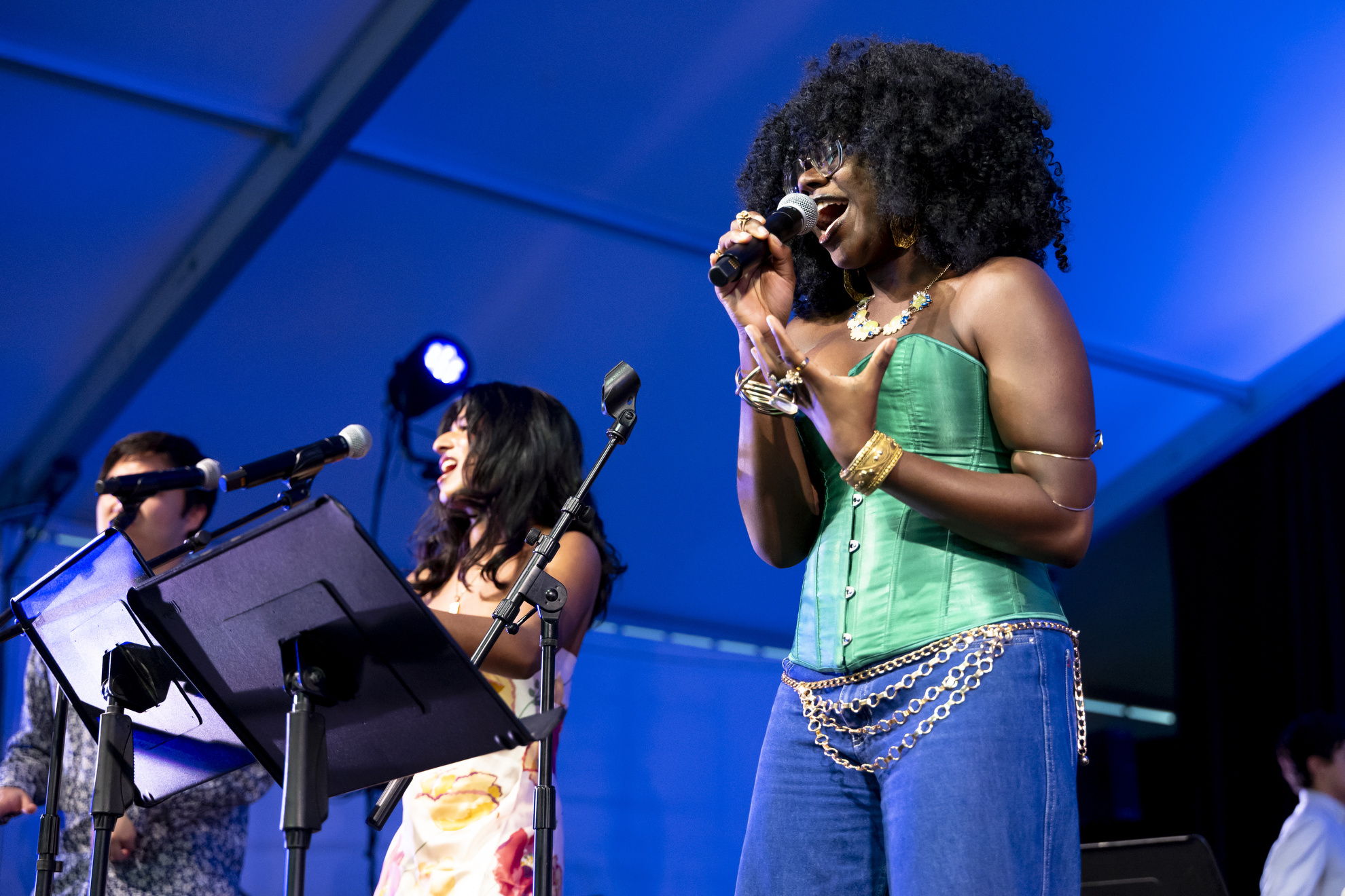 Onovughakpor Otitigbe-Dangerfield ’25 sings during the Charles Revival and Friends performance.