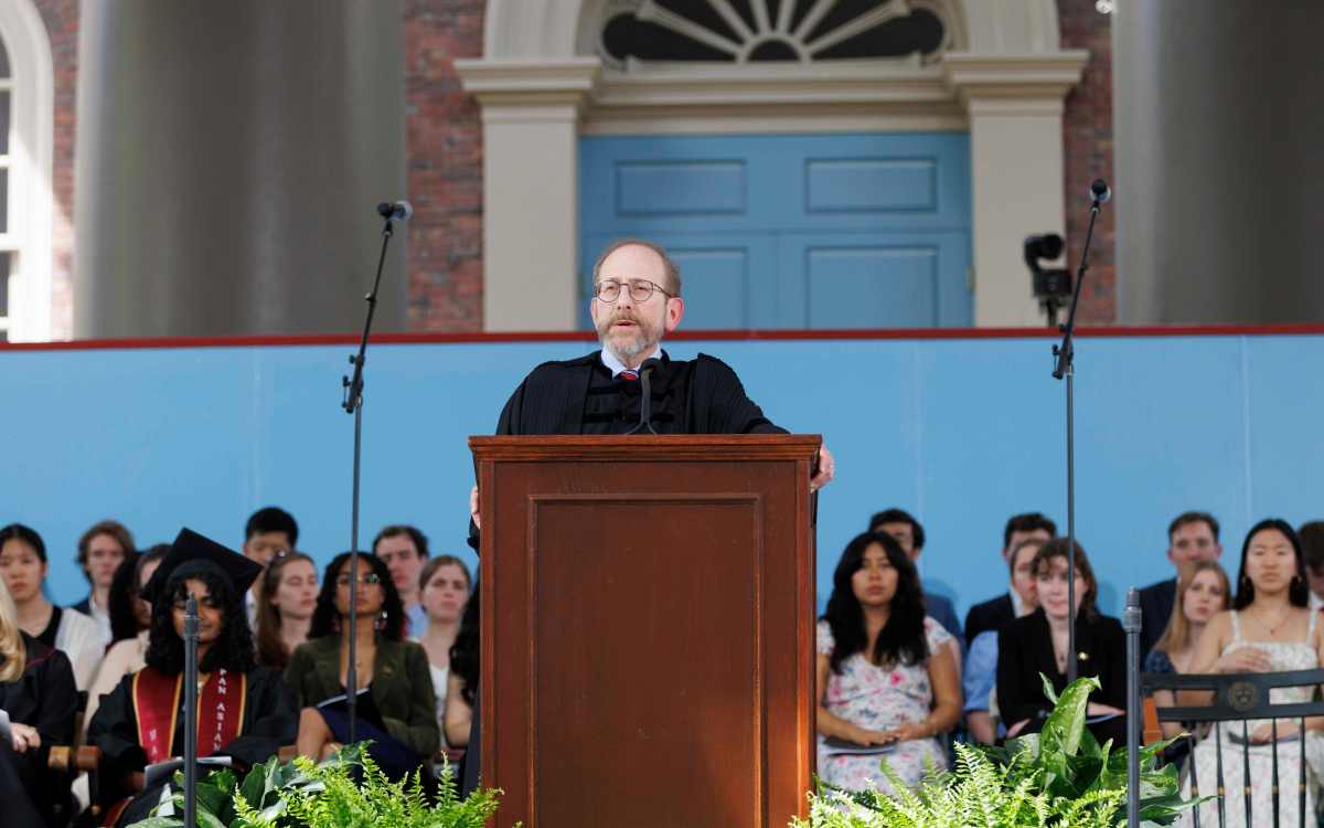 Alan M. Garber giving the Baccalaureate address.