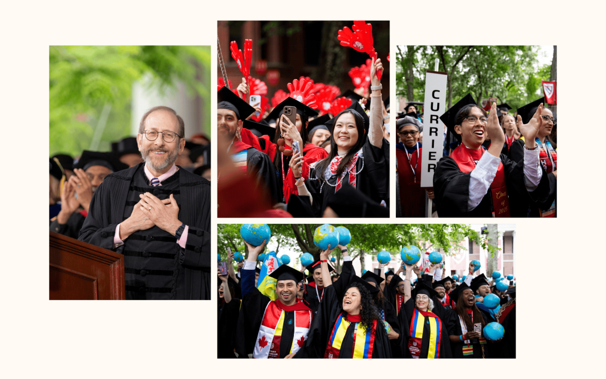 A collage of photos from Harvard's Commencement ceremony.