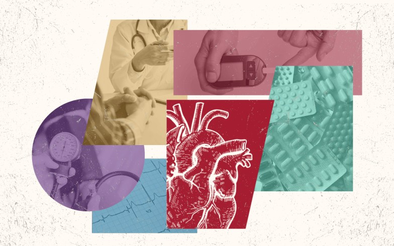 Collage of heart health concepts.
