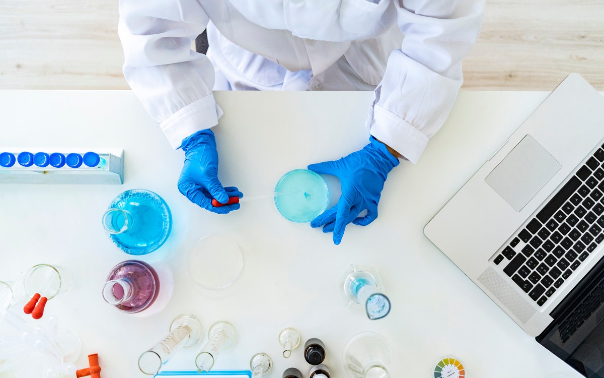Researcher working in a lab.