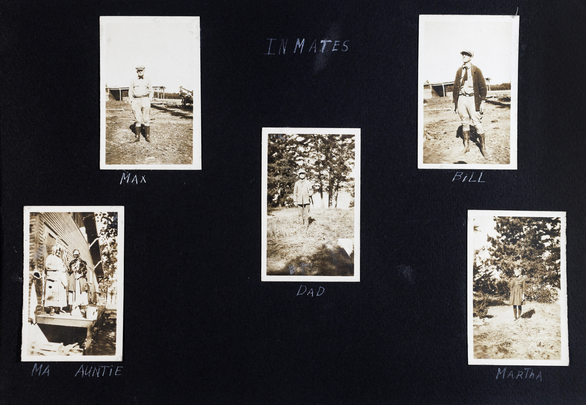 A detail from a page in the family photo archive of Robin Kelsey.