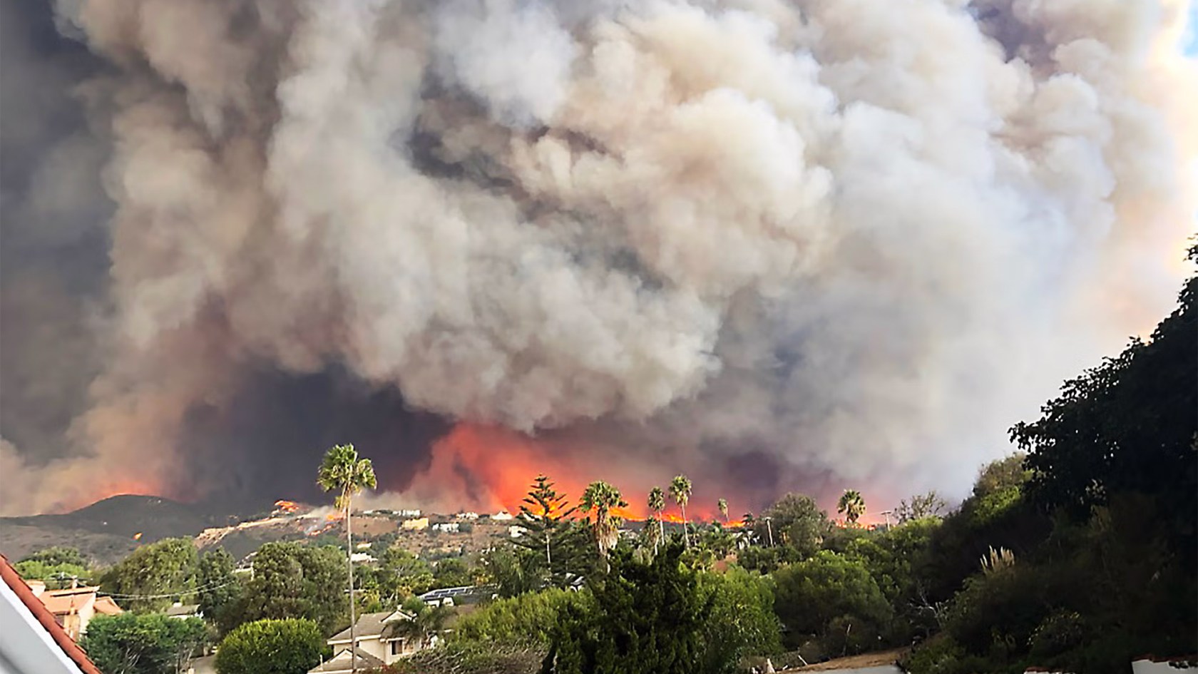 Raging wildfire.