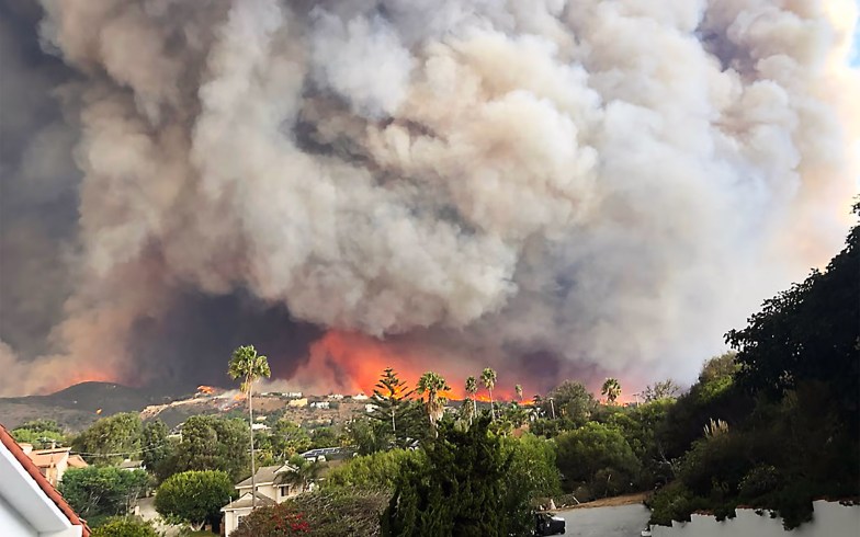 Raging wildfire.