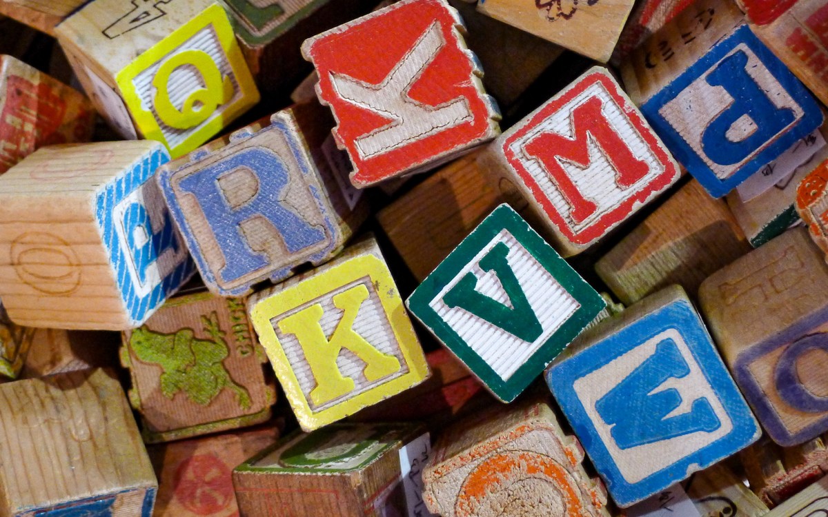 Alphabet blocks.