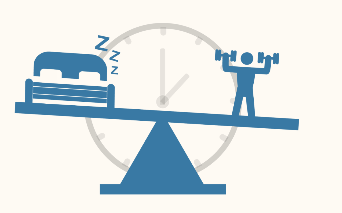 balance between bed and person lifting weights