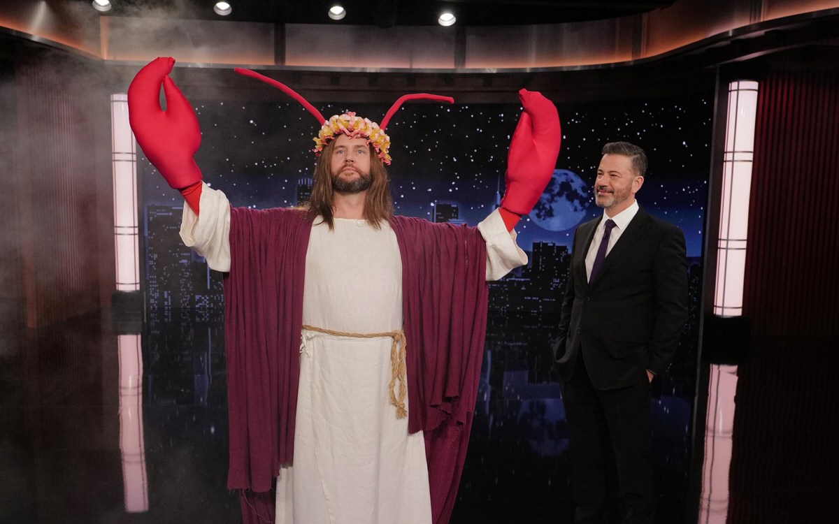 Will Burke dressed as "Crab Jesus" on Jimmy Kimmel Live!