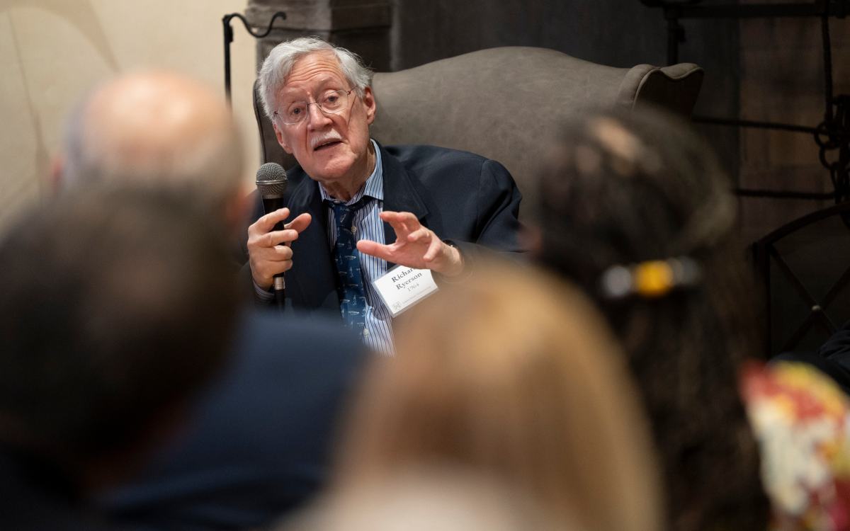 Historian Dick Ryerson gave a talk about the life and times of John Adams.