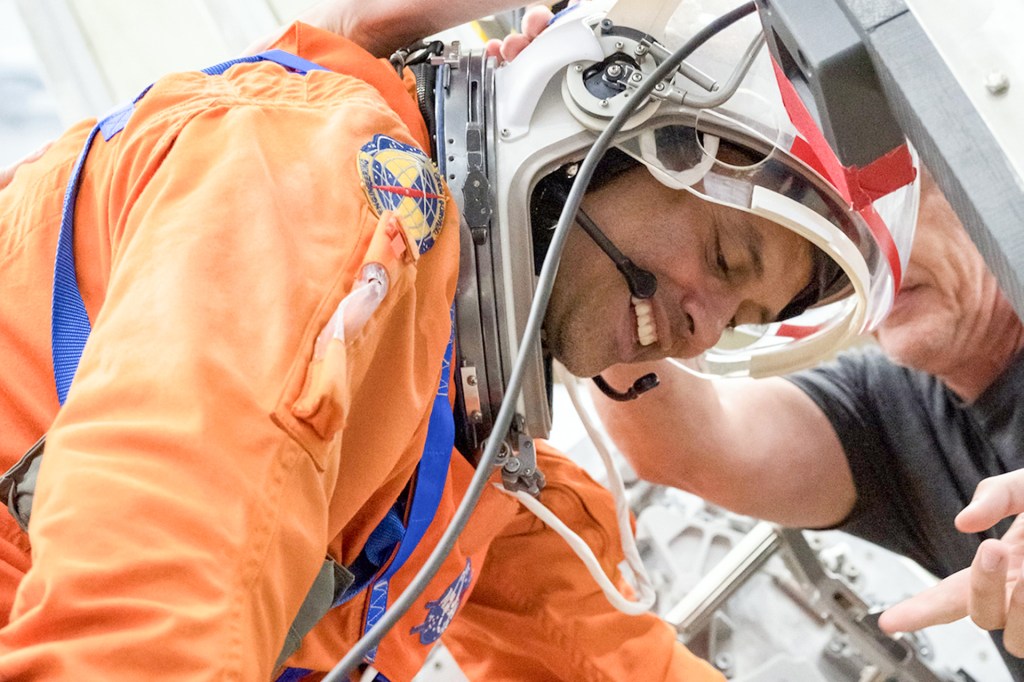 Astronaut Anil Menon in training.