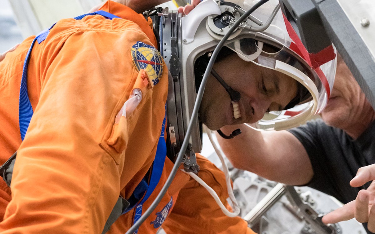 Astronaut Anil Menon in training.