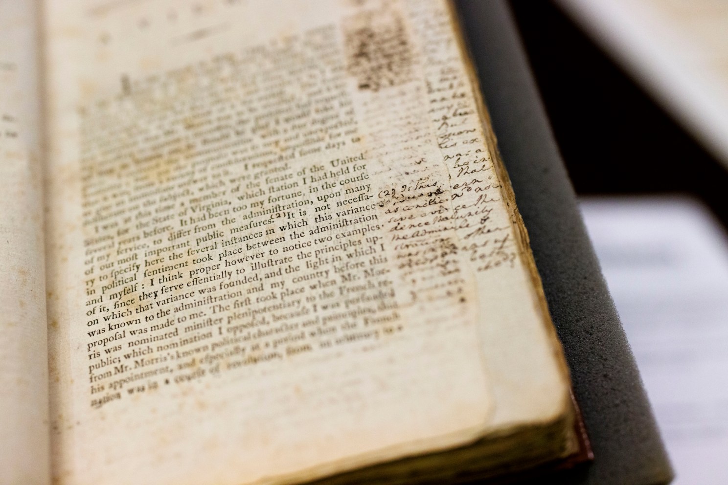 George Washington’s handwritten rebuttals in the margins.