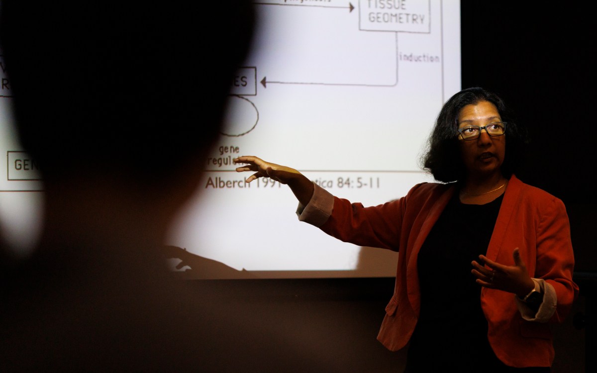 Mansi Srivastava giving a lecture.