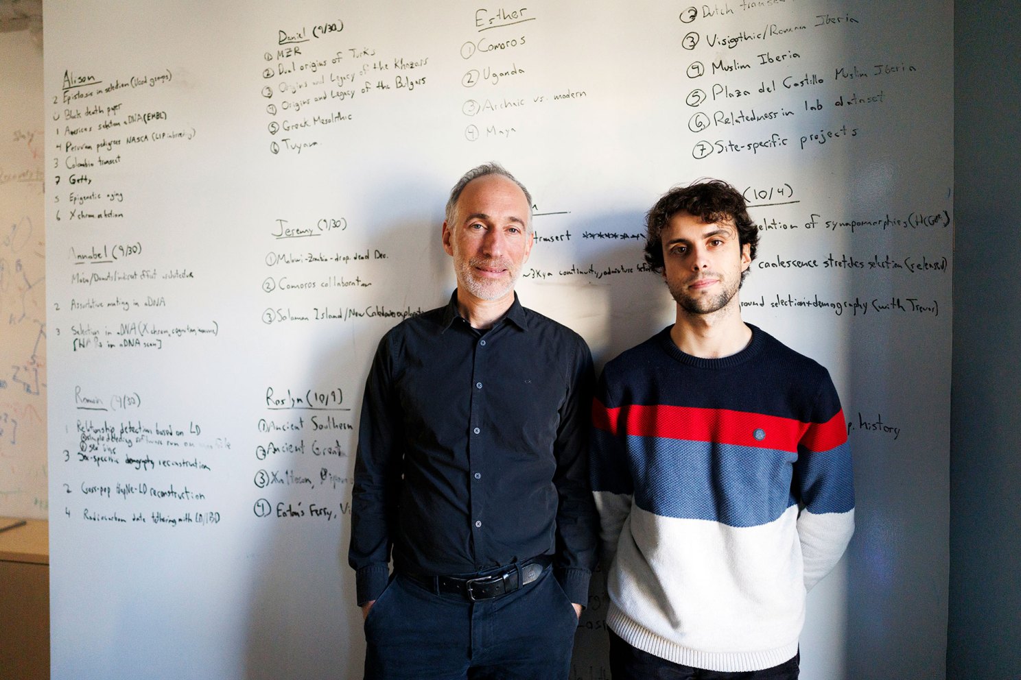 David Reich (left) and lead author Javier Maravall-Lopez.