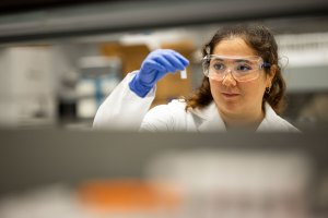 Olivia Hogan-Lopez in the lab.