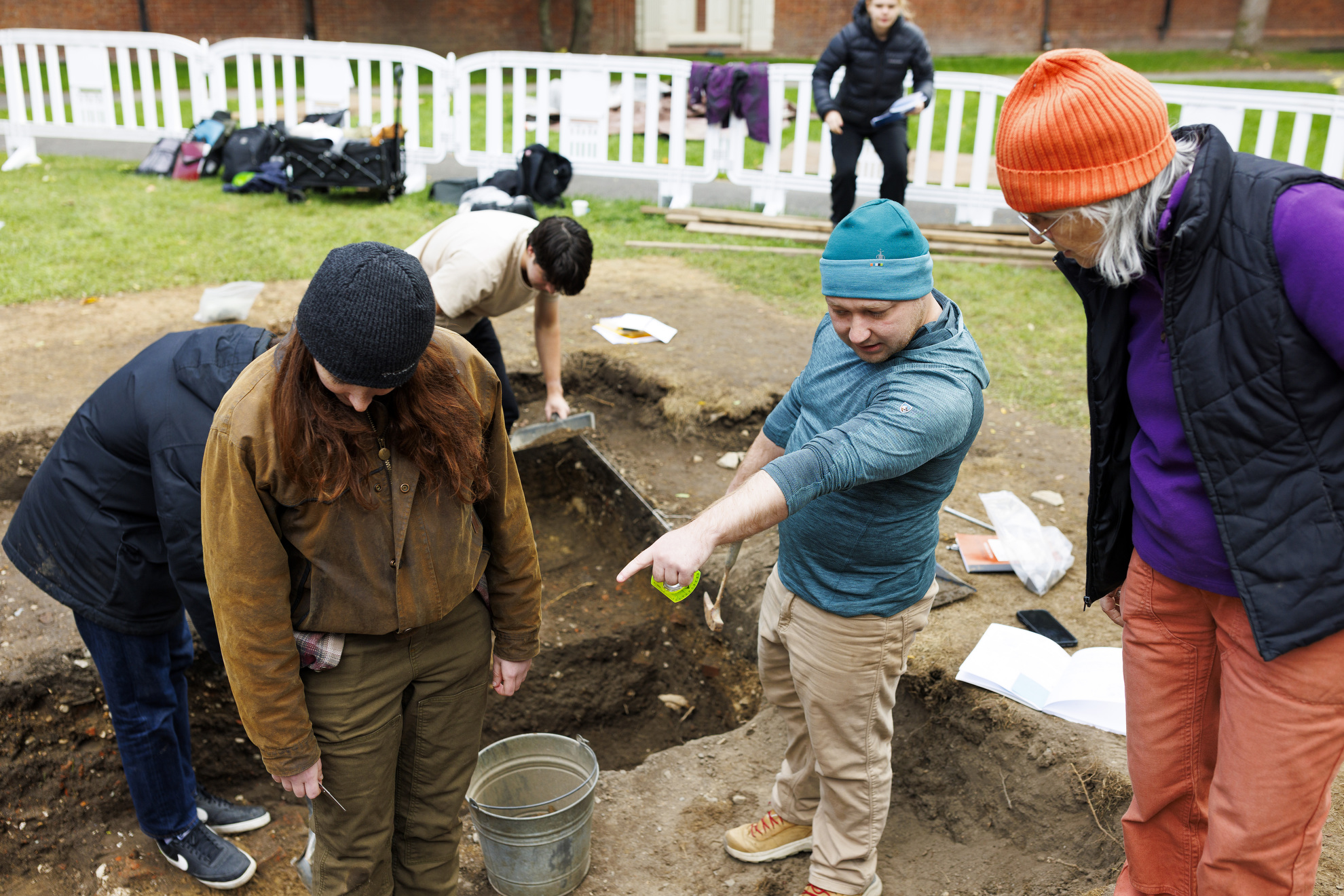 Student David Broussard points to his grid square.