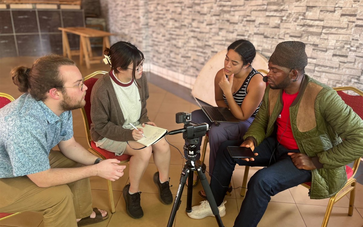 Sam Lyczkowski, Xiaotian “Alice” Wang, and Lexi Williams interview a research participant