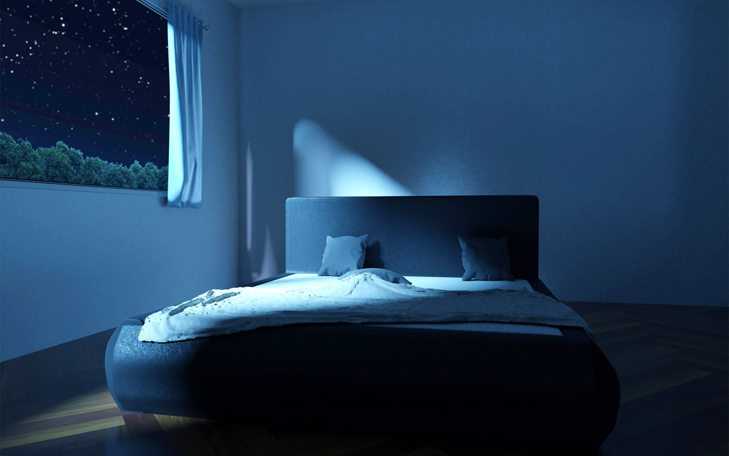 Ambient light coming through bedroom window.