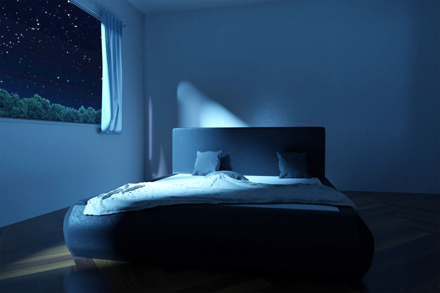 Ambient light coming through bedroom window.