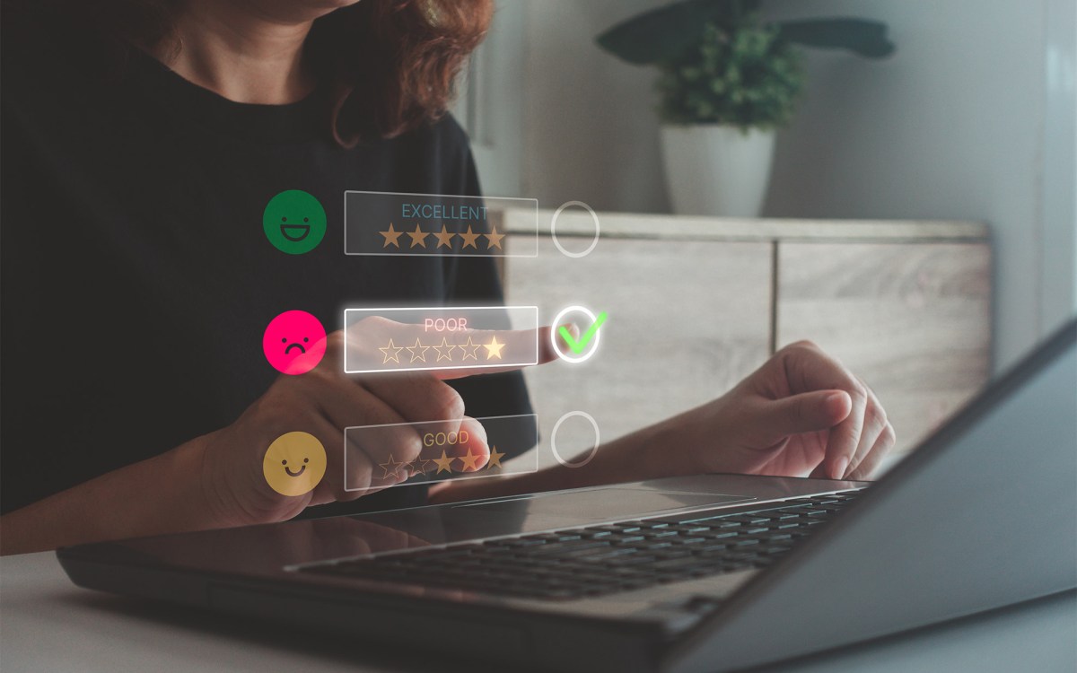 Online evaluation on computer screen.