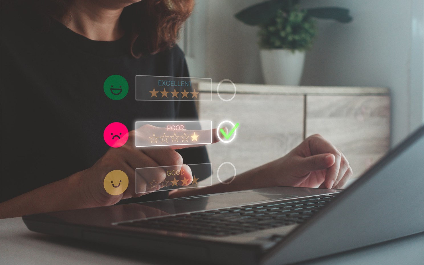 Online evaluation on computer screen.