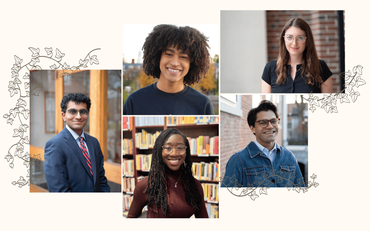 Ashwin Sivakumar (clockwise from lower left), Tenzin Gund-Morrow, Hannah Duane, Kashish Bastola, and Edith Siyanbade.