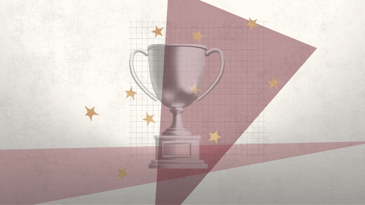 faded trophy with gold stars