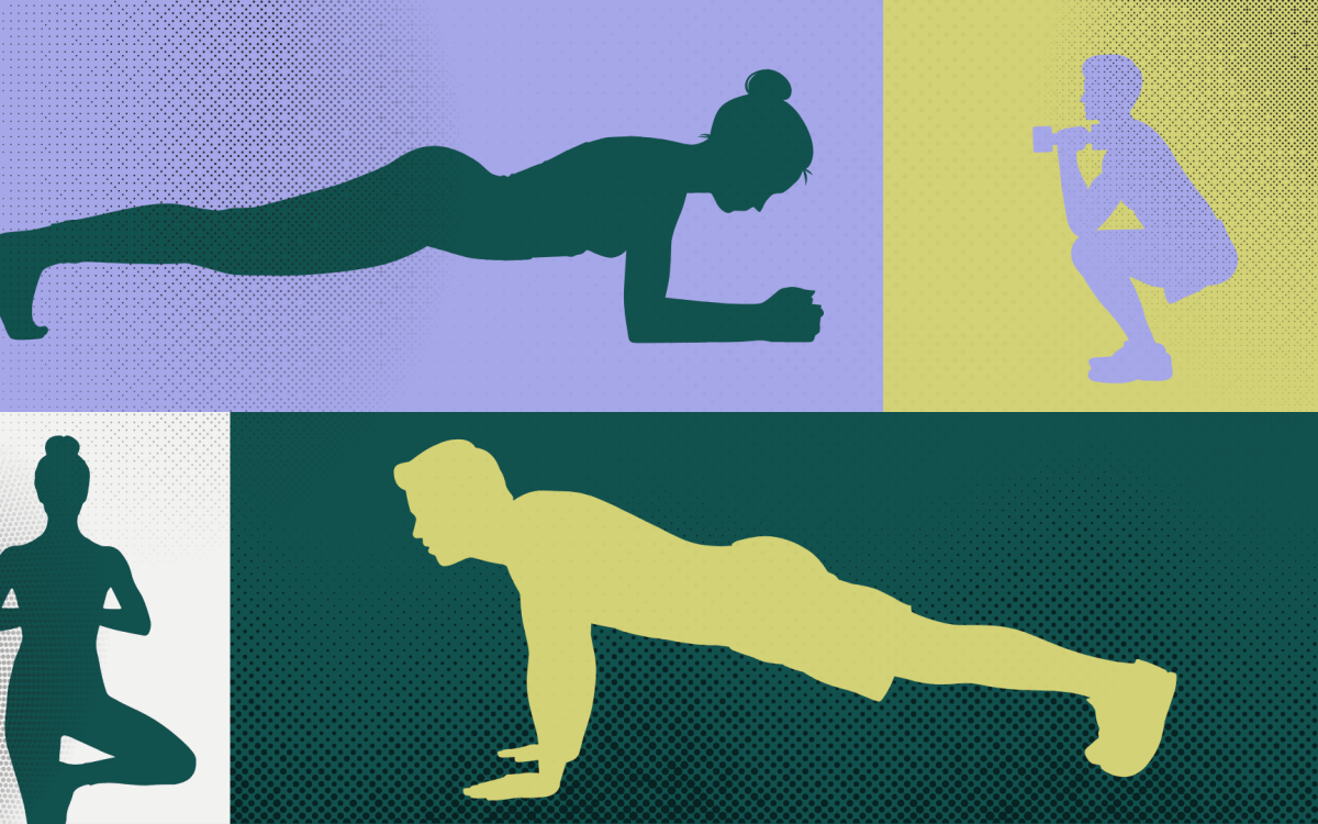 various exercise poses