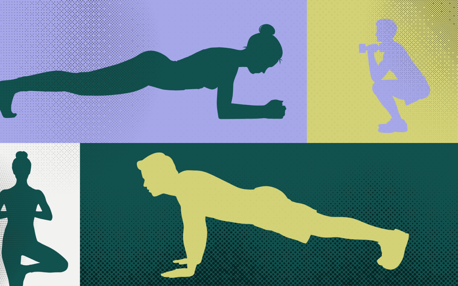 various exercise poses