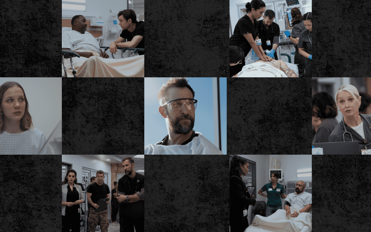 various scenes from the show "the pitt"