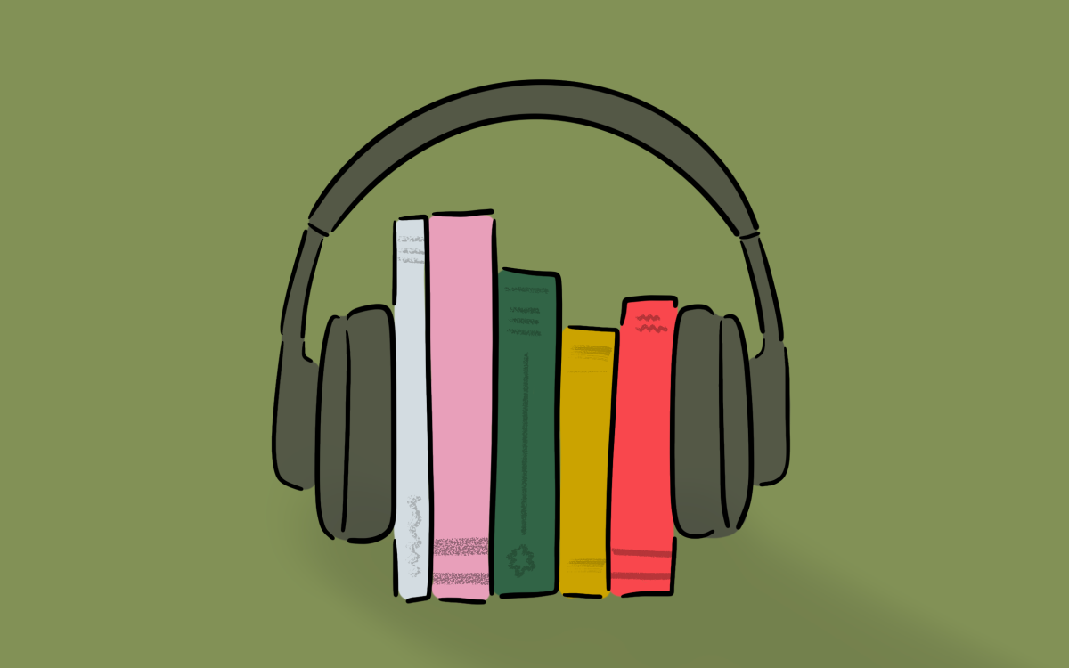 books between headphones