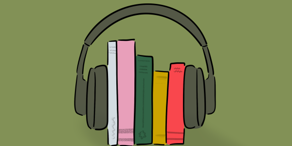 books between headphones