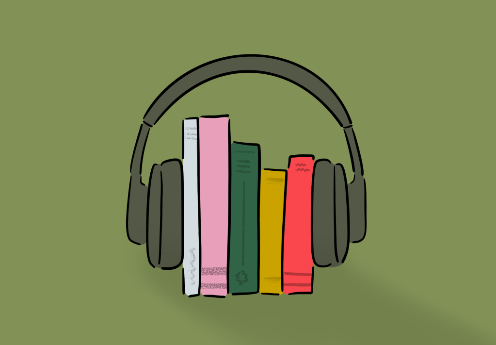 books between headphones