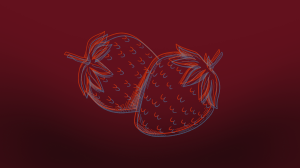 Illustration of two strawberries.