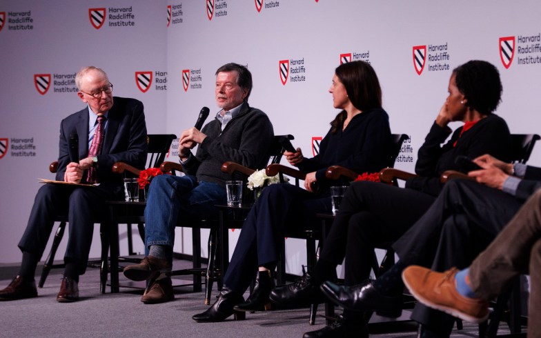 Panel at Radcliffe with Ken Burns speaking.