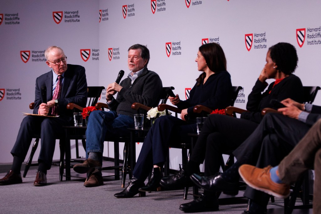 Panel at Radcliffe with Ken Burns speaking.