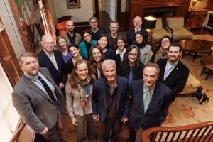Group shot of Jorge Paulo and Susanna Lemann with Vice Provosts Mark Elliott and John Shaw and LBRF faculty recipients.