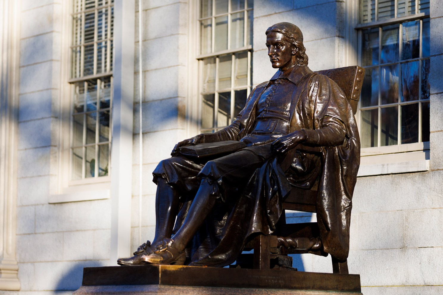 John Harvard Statue in Harvard Yard.