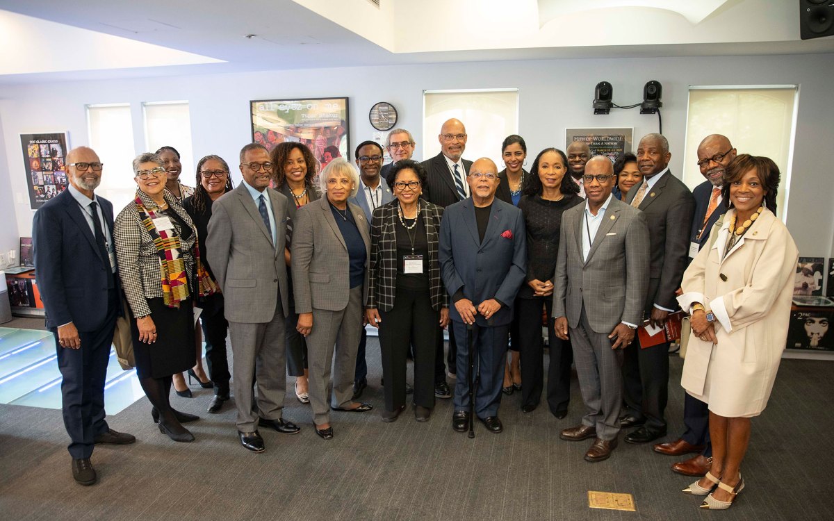 HBCU presidents and leadership gathering at the Hutchins Center for African & African American Research in September 2023.