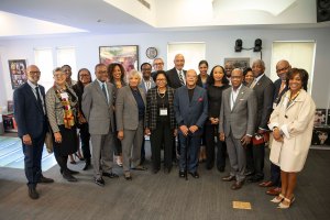 HBCU presidents and leadership gathering at the Hutchins Center for African & African American Research in September 2023.