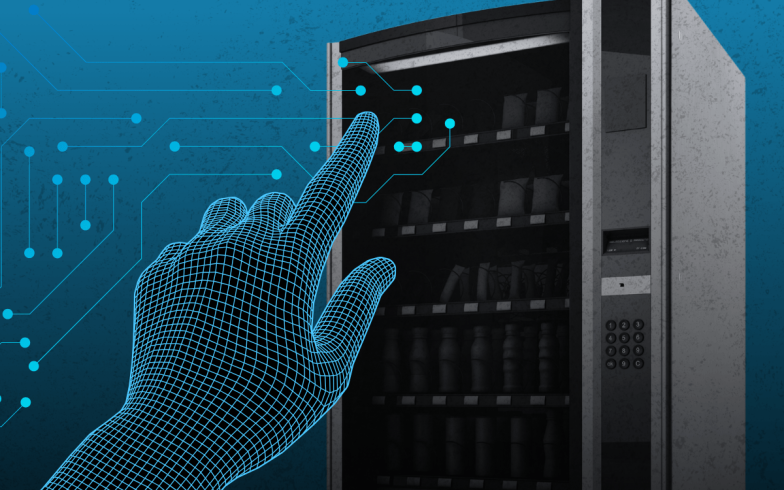 AI hand using vending machine