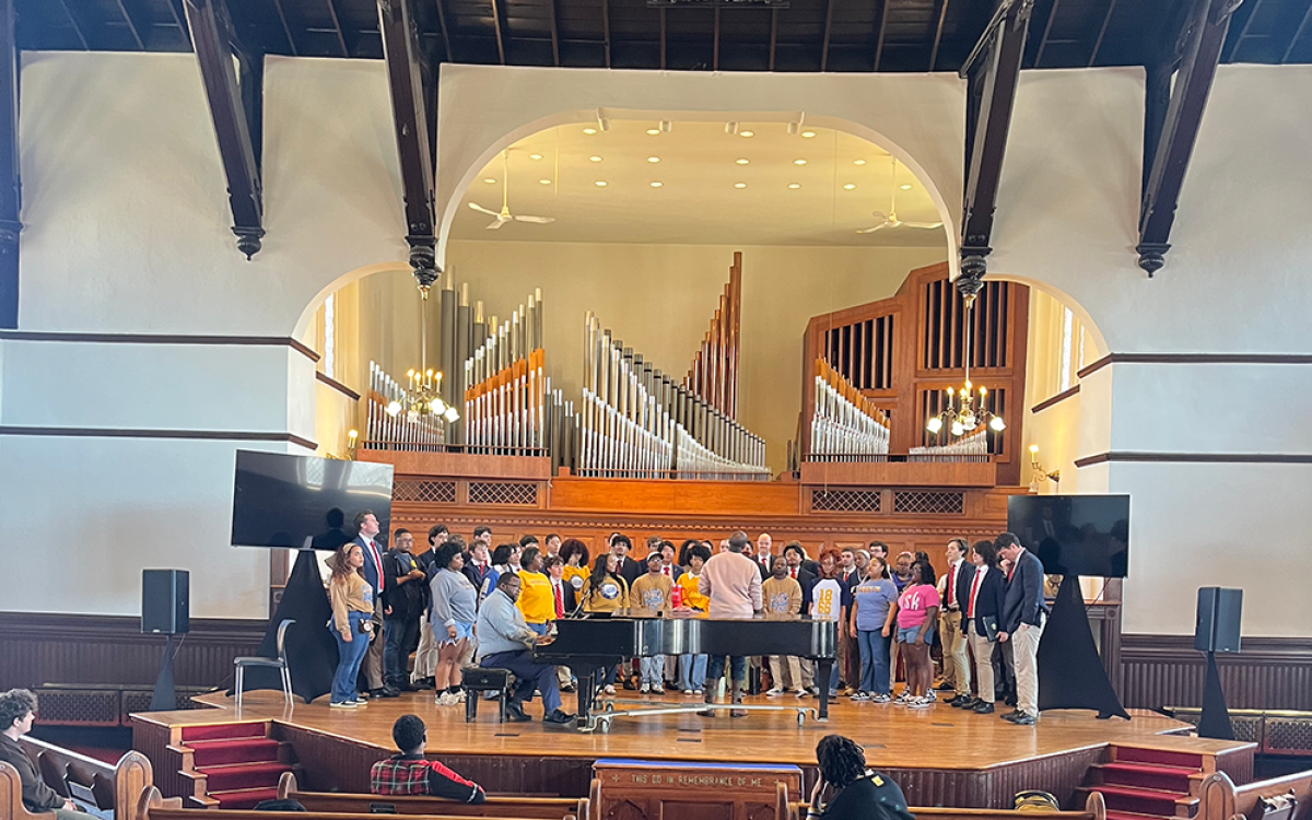 The Harvard Glee Club and The Fisk Jubilee Singers on stage together