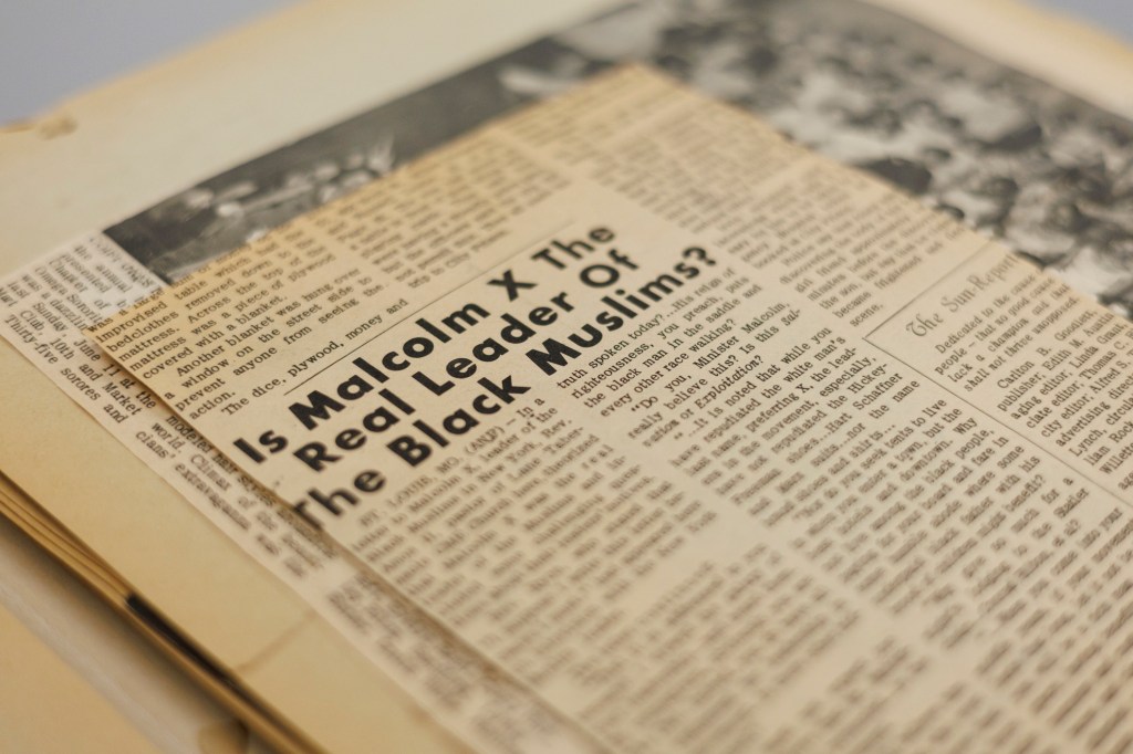 A newspaper clipping of Chatman's daughter, Gwendolyn. The reverse side of this clipping (pictured) features an article titled “Is Malcolm X The Real Leader of the Black Muslims?”.