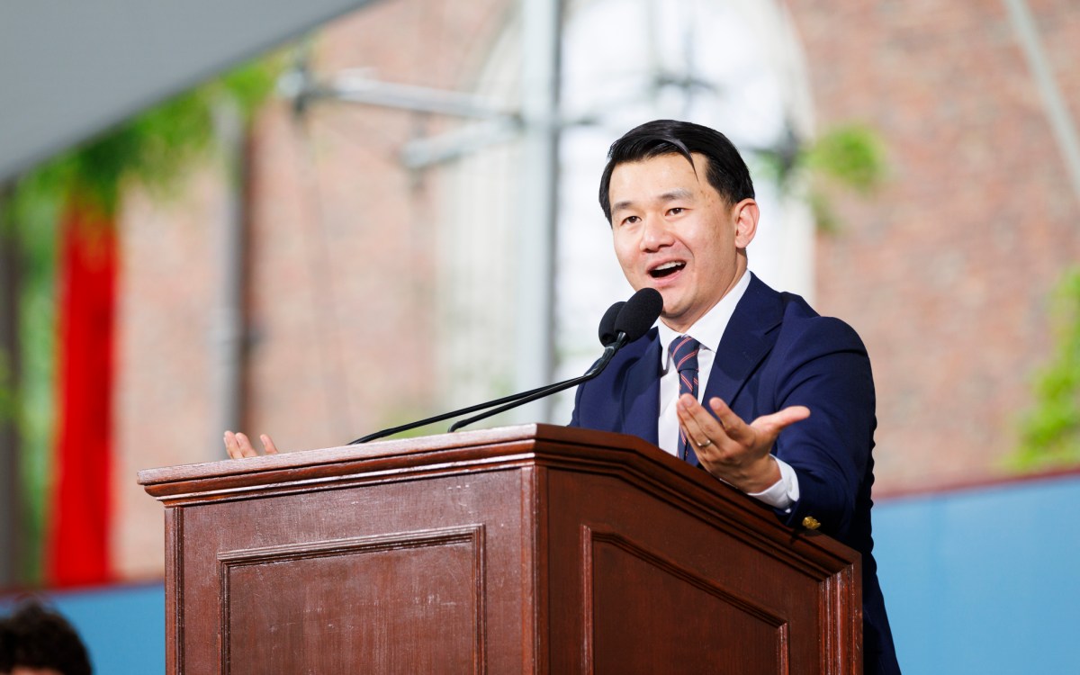 Ronny Chieng adresses Harvard seniors.